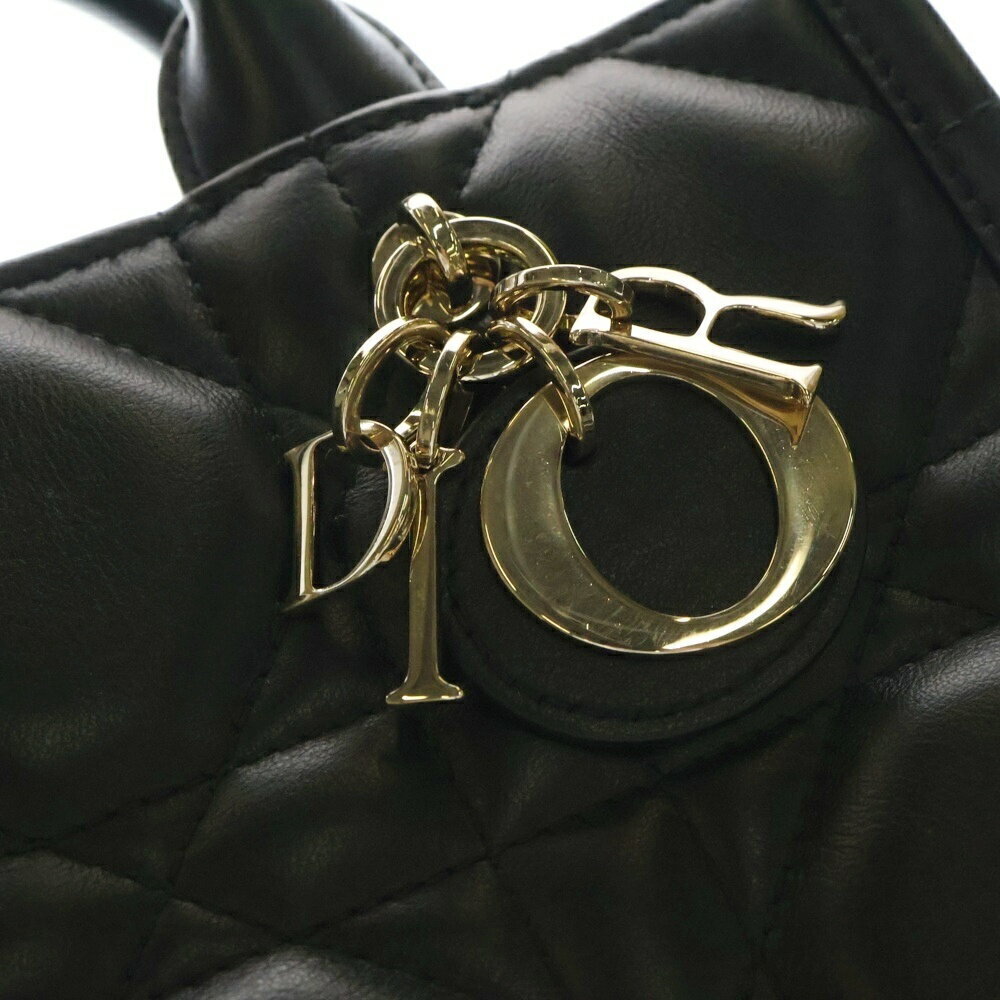 Christian Dior Book Tote Cannage Leather Handbag Shoulder Bag Black - Picture 5 of 6